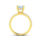 18ct Yellow Gold Emerald Cut Lab Grown Diamond Ring 2