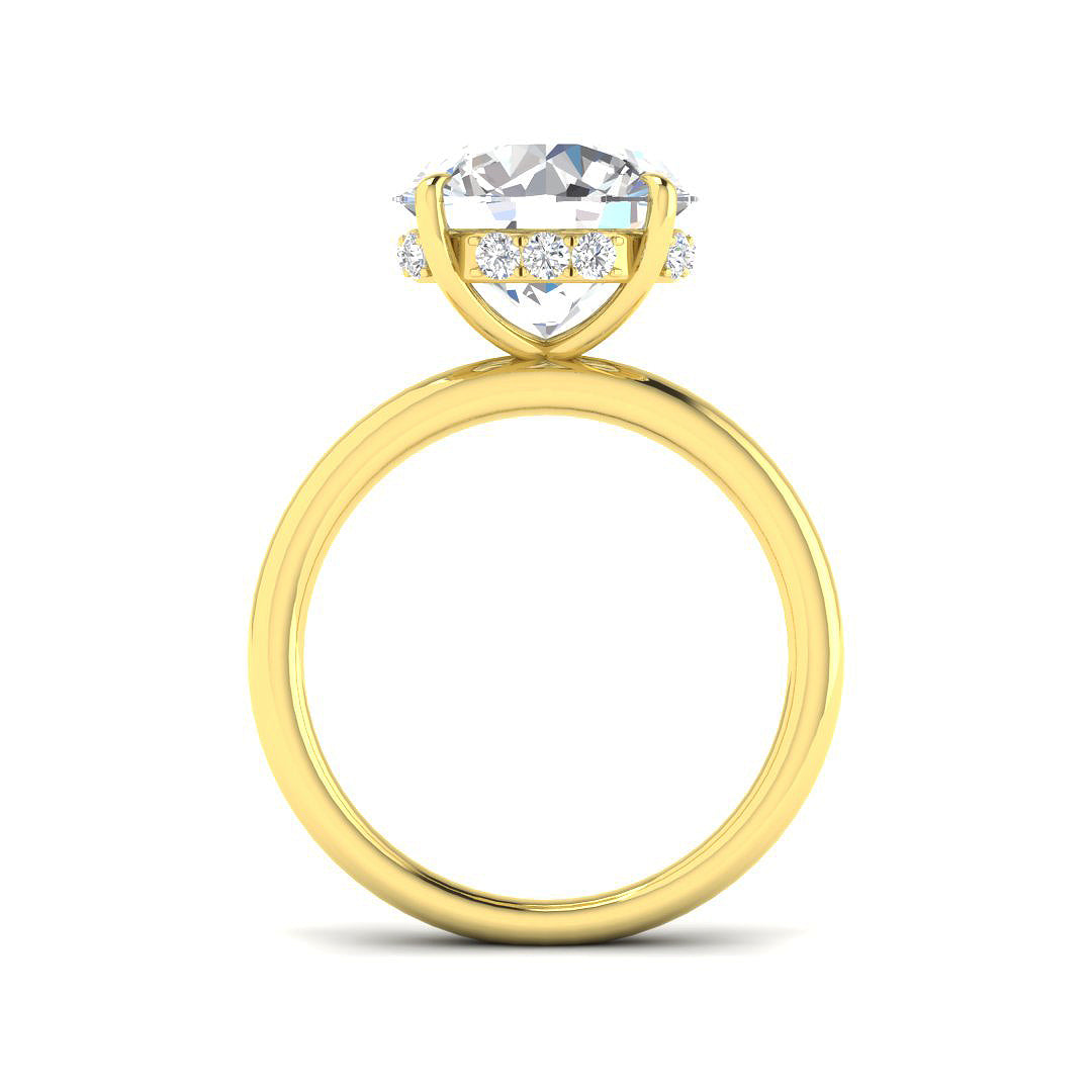 9ct Yellow Gold Round Lab Grown Diamond Ring 2