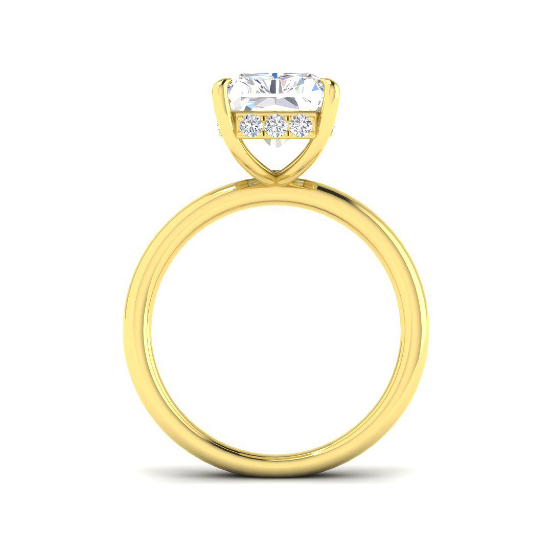 9ct Yellow Gold Radiant Lab Grown Diamond Ring 2