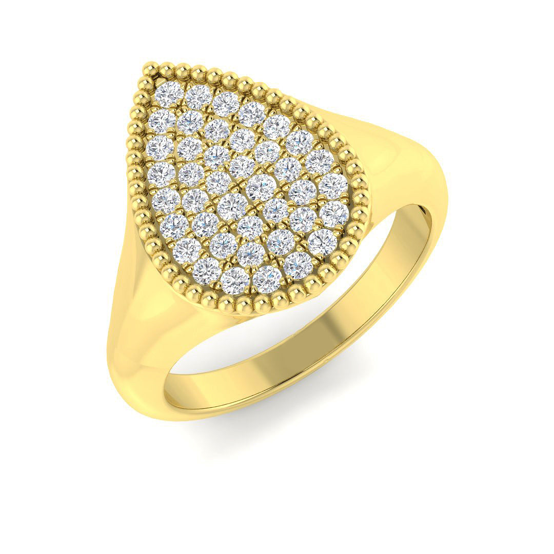 9ct Yellow Gold Round Lab Grown Diamond Ring 1