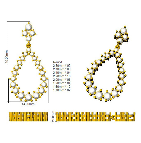 9ct Yellow Gold Round Lab Grown Diamond Earrings 2