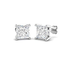 9ct White Gold Princess Lab Grown Diamond Earrings 1