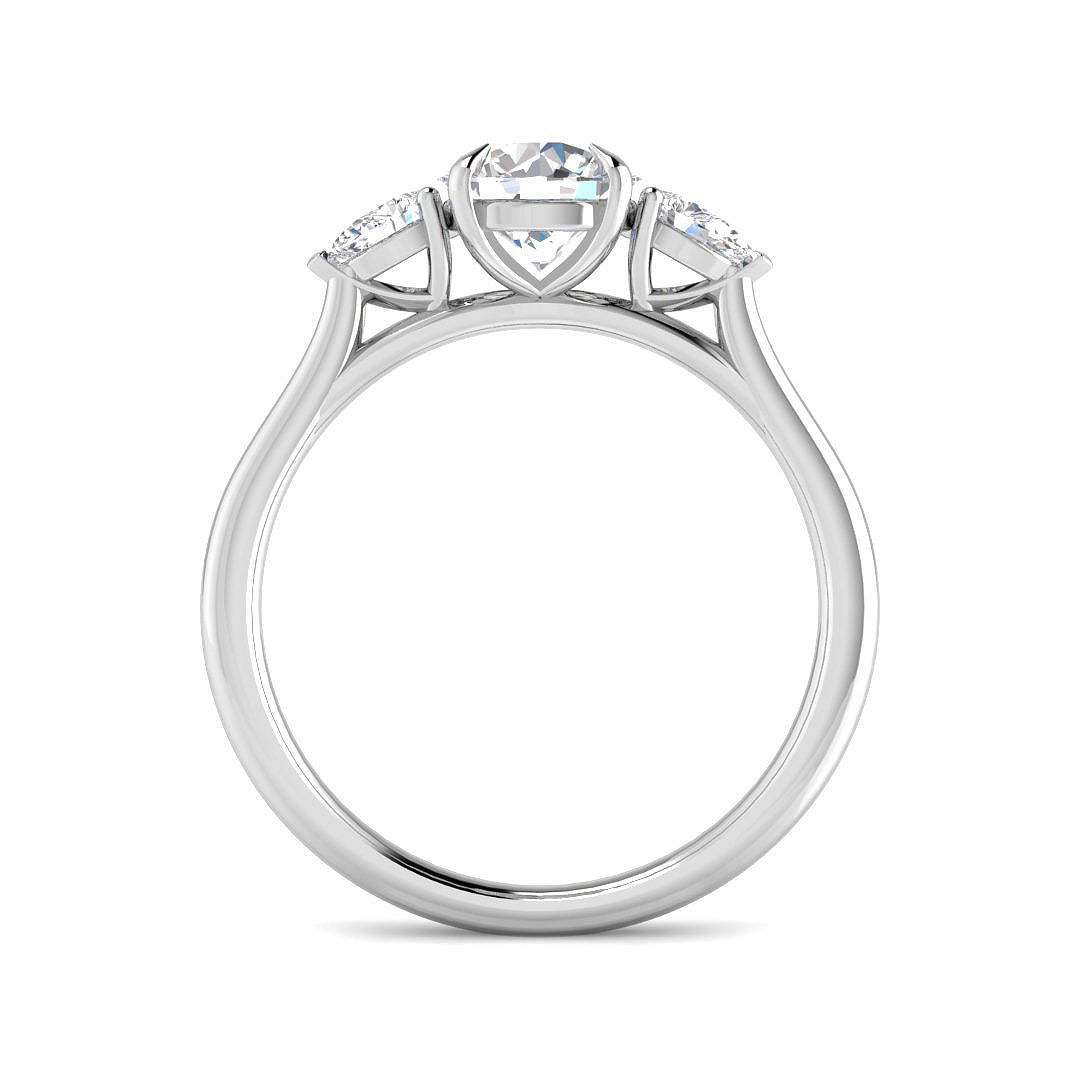 9ct White Gold Pear Lab Grown Diamond Ring 2