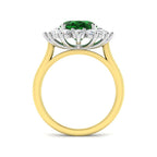 9ct Two Tone Oval Emerald and Diamond Ring 2