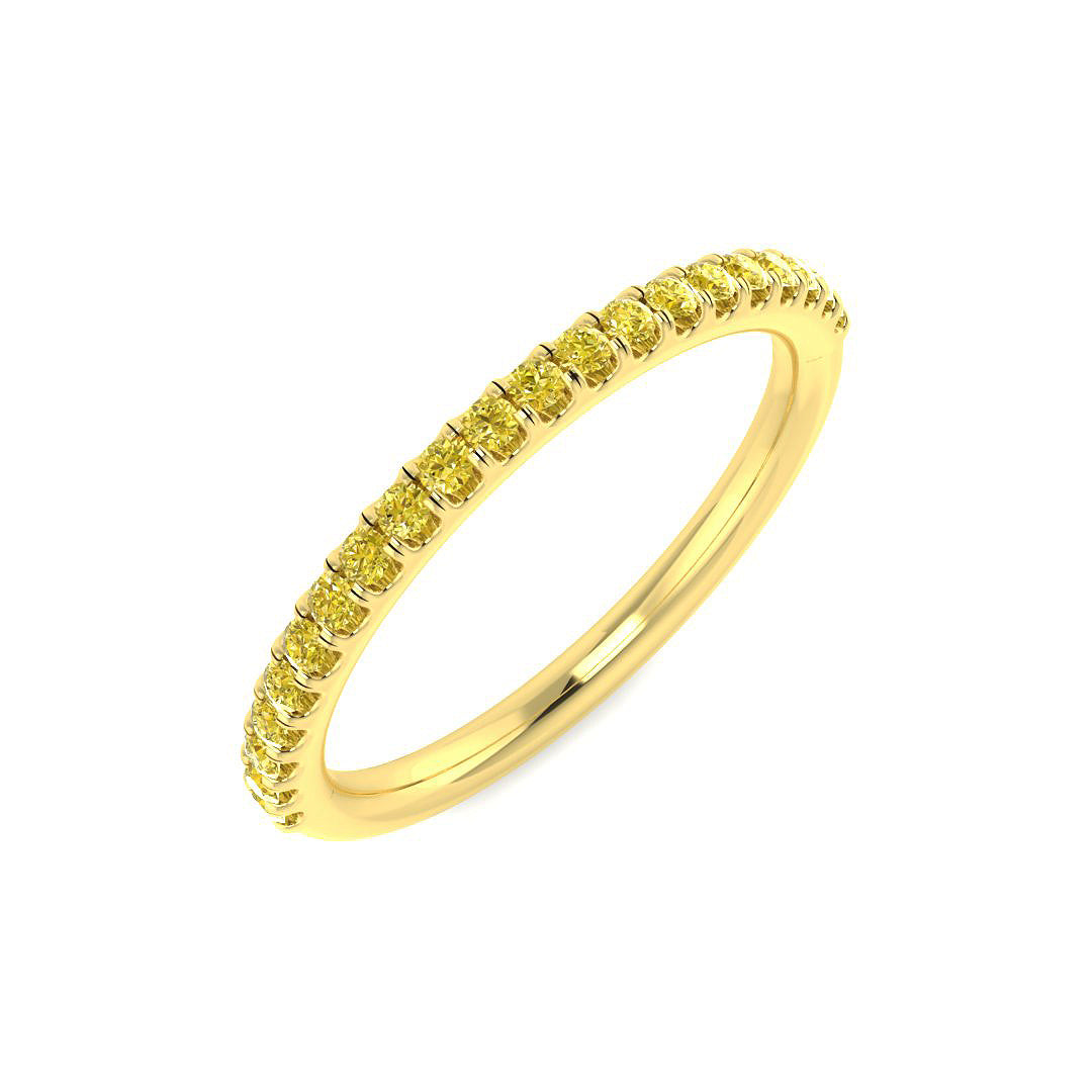 9ct Yellow Gold Round Yellow Diamond Ring 1