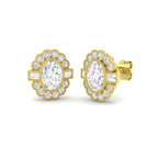 9ct Yellow Gold Baguette and Oval Lab Grown Diamond Earrings 1