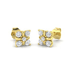 9ct Yellow Gold Round Lab Grown Diamond Earrings 1