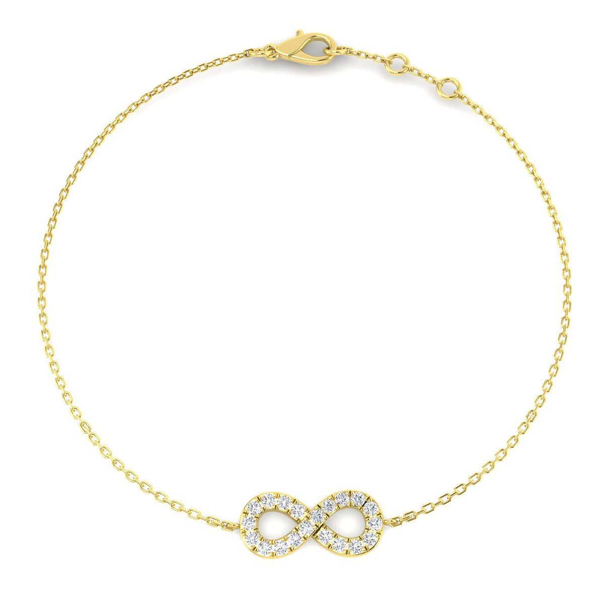 9ct Yellow Gold Round Lab Grown Diamond Bracelet 1