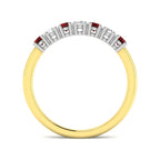9ct Yellow Gold Round Ruby and Diamond Ring 2