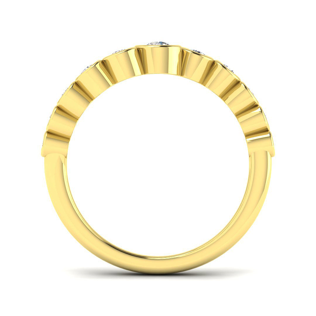 9ct Yellow Gold Round Lab Grown Diamond Ring 2