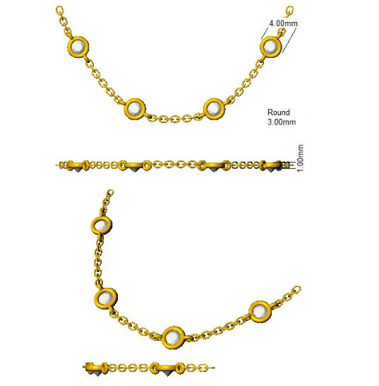 9ct White Gold Round Lab Grown Diamond Necklace 2