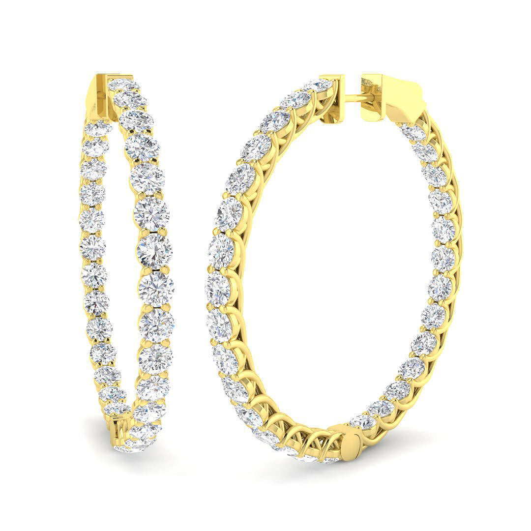 9ct Yellow Gold Round Lab Grown Diamond Earrings 1