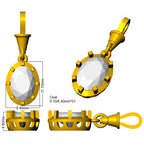 9ct Yellow Gold Oval Lab Grown Diamond Pendant 2