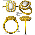 9ct Yellow Gold Cushion Cvd Old Cut Ring 3