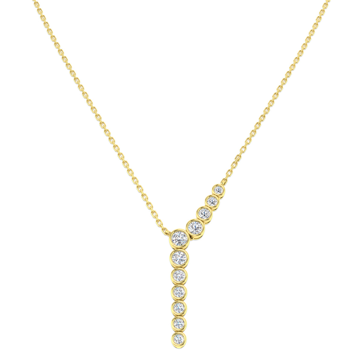 9ct Yellow Gold Round Lab Grown Diamond Necklace 1