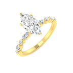 9ct Yellow Gold Marquise Lab Grown Diamond Ring 1
