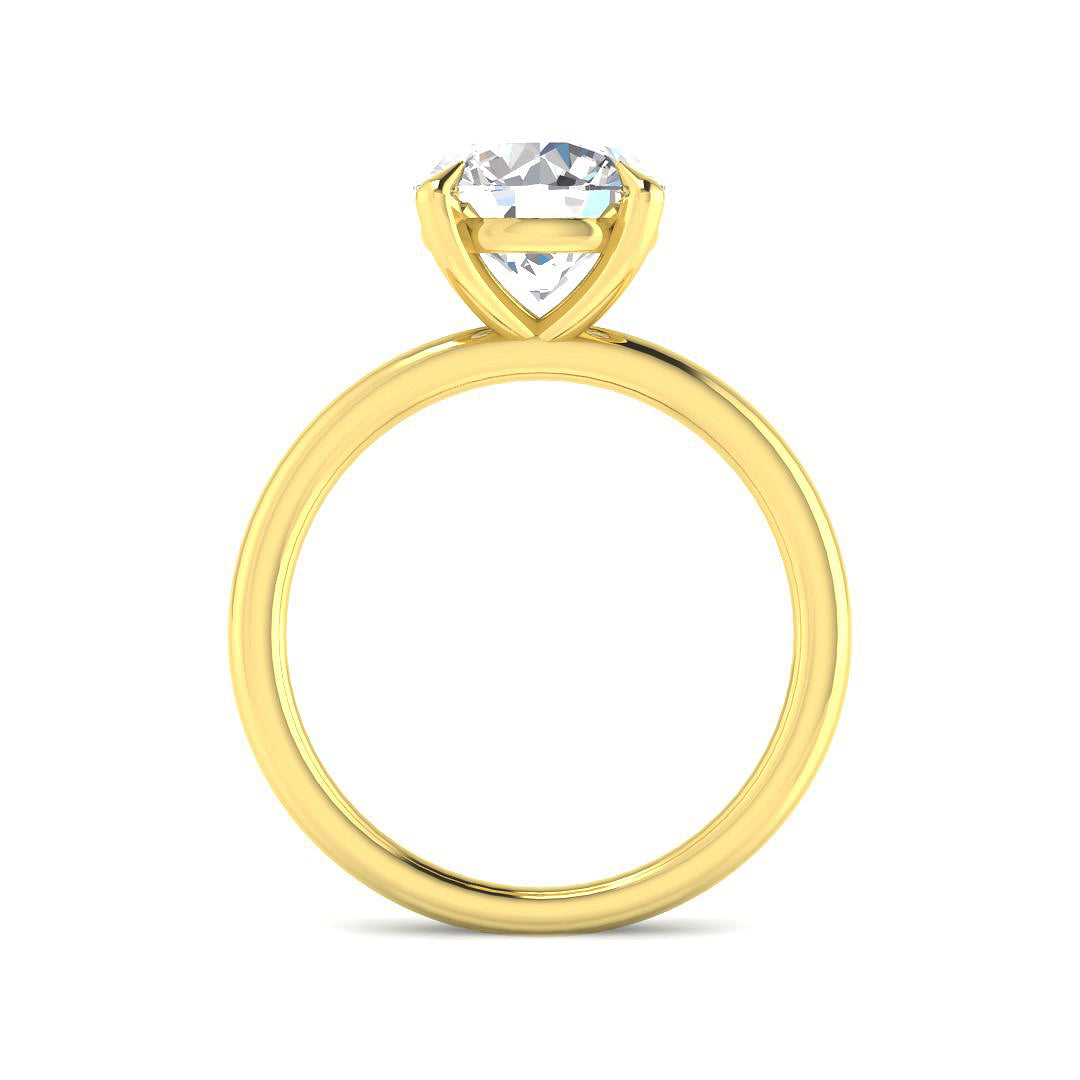 18ct Yellow Gold Round Lab Grown Diamond Ring 2