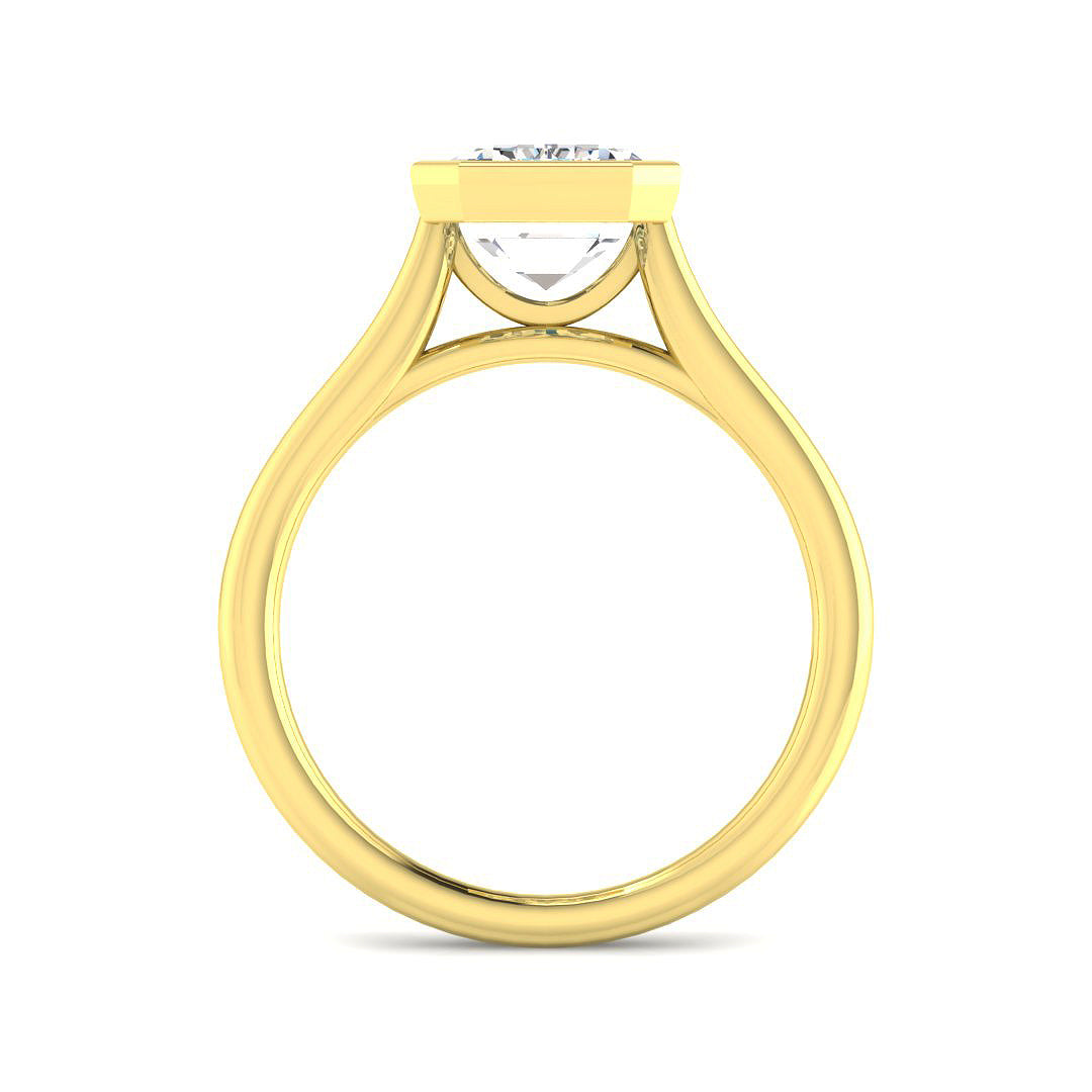9ct Yellow Gold Emerald Cut Lab Grown Diamond Ring 2