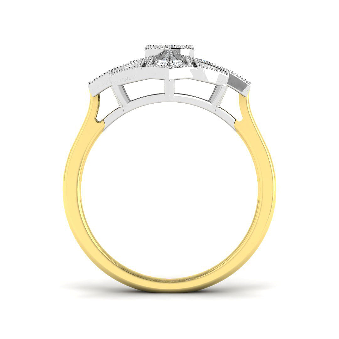 9ct Two Tone Round Lab Grown Diamond Ring 2