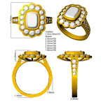 9ct Yellow Gold Cushion Cvd Old Cut Ring 3