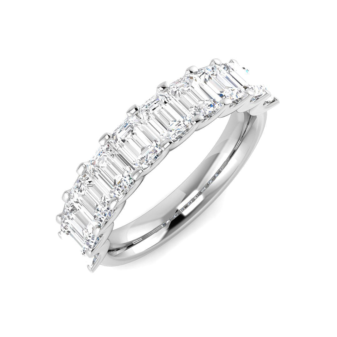 9ct White Gold Emerald Cut Lab Grown Diamond Ring 1