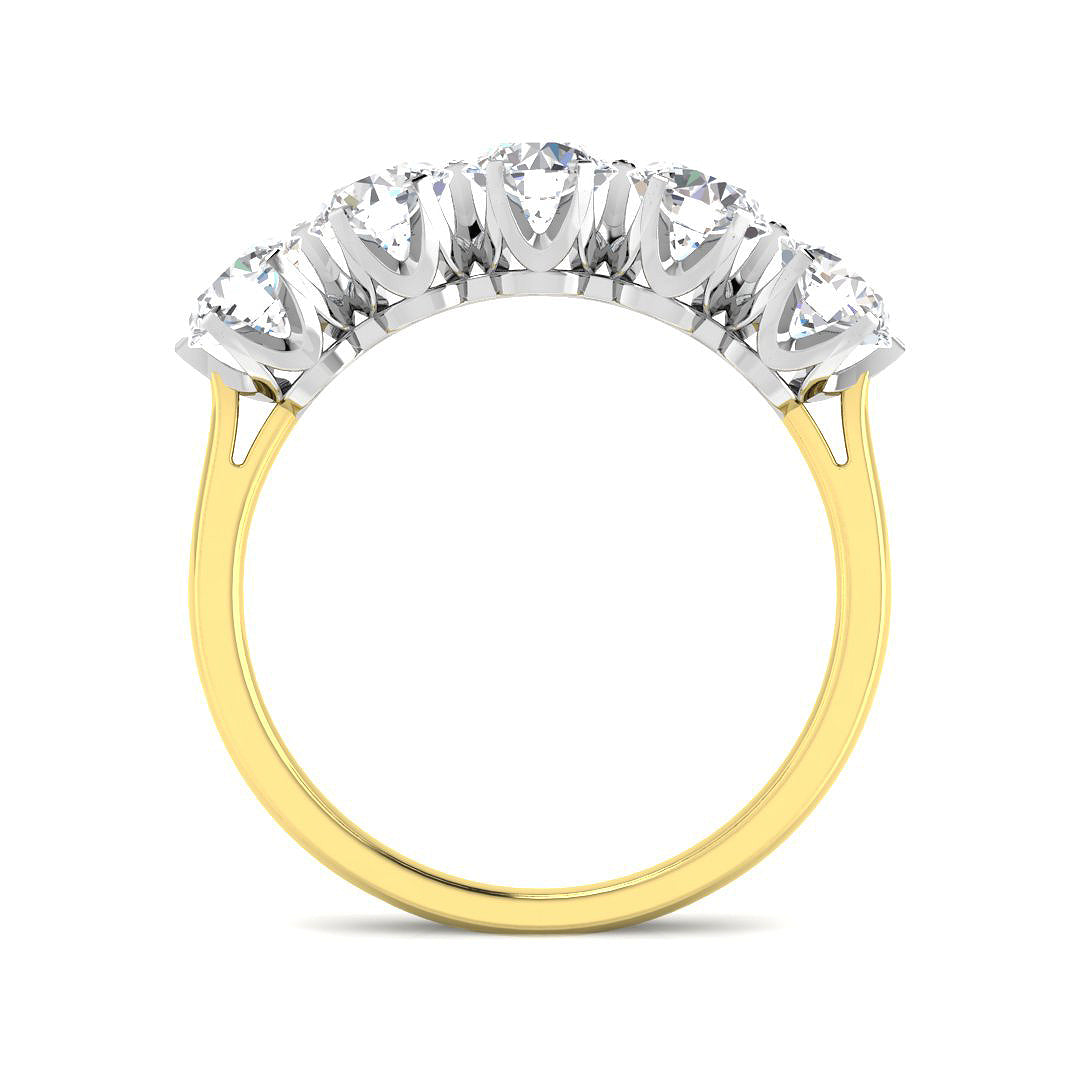 9ct Two Tone Round Cvd Old Cut Ring 2