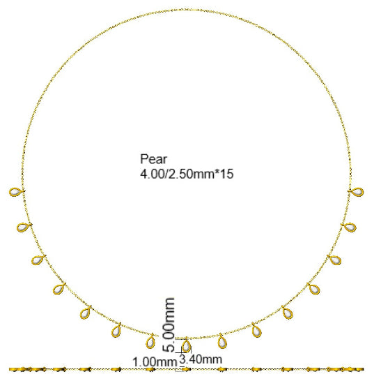 9ct Yellow Gold Pear Lab Grown Diamond Necklace 2