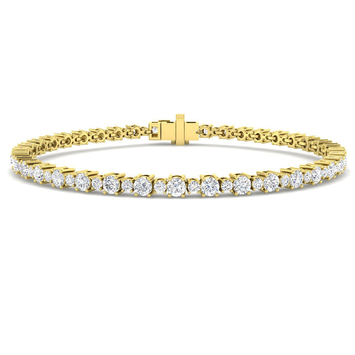 9ct Yellow Gold Round Lab Grown Diamond Bracelet 1