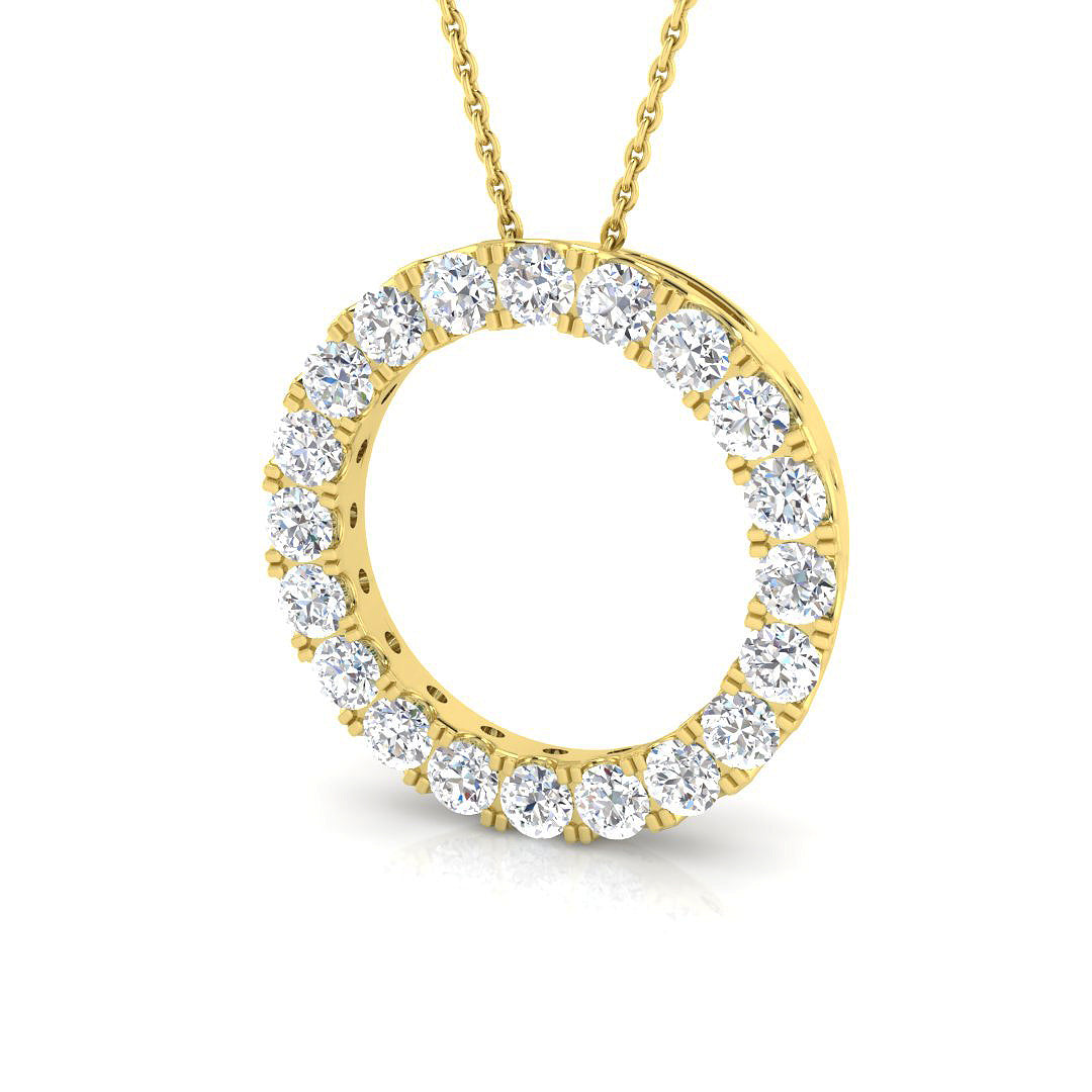 9ct Yellow Gold Round Lab Grown Diamond Pendant 1
