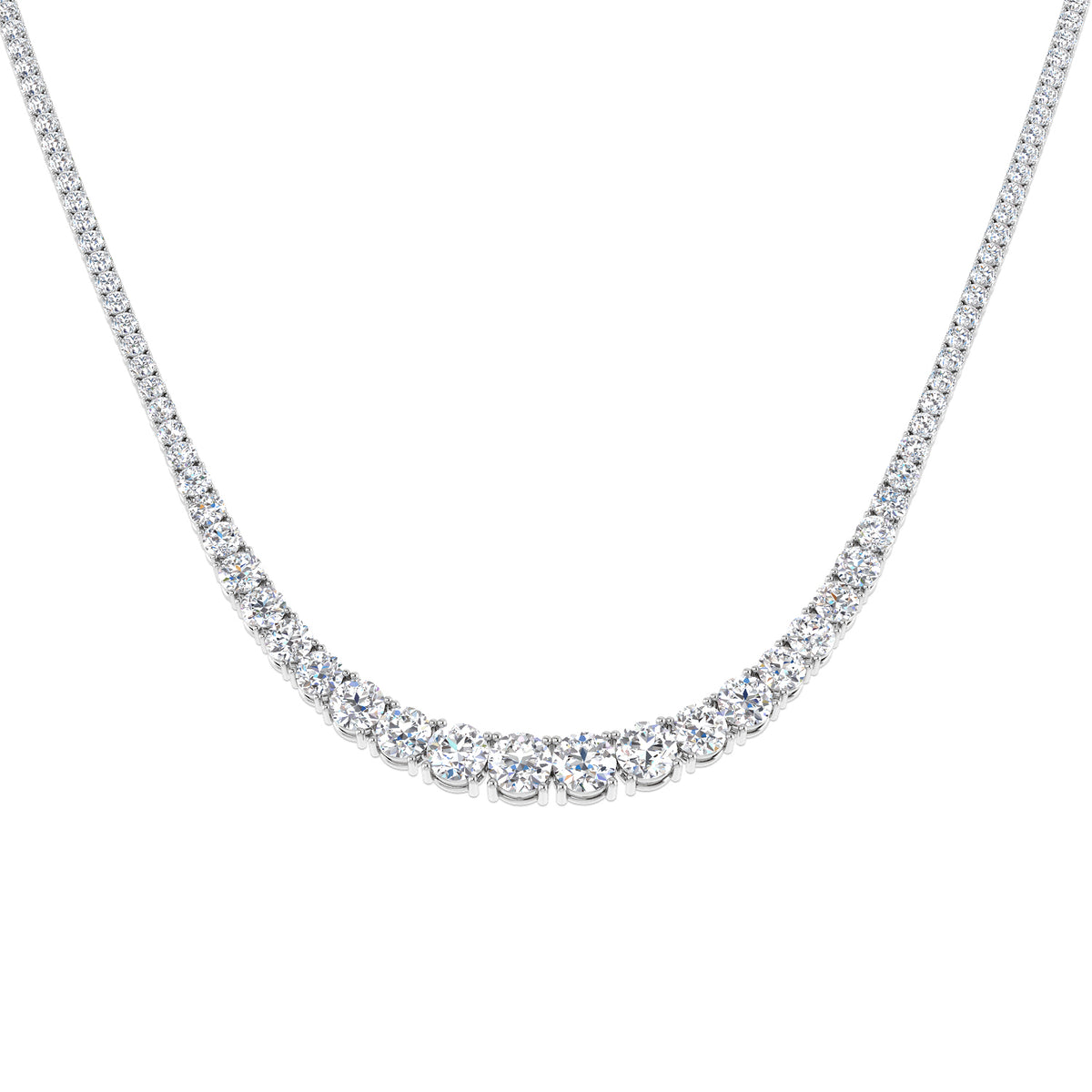 9ct White Gold Round Lab Grown Diamond Necklace 1