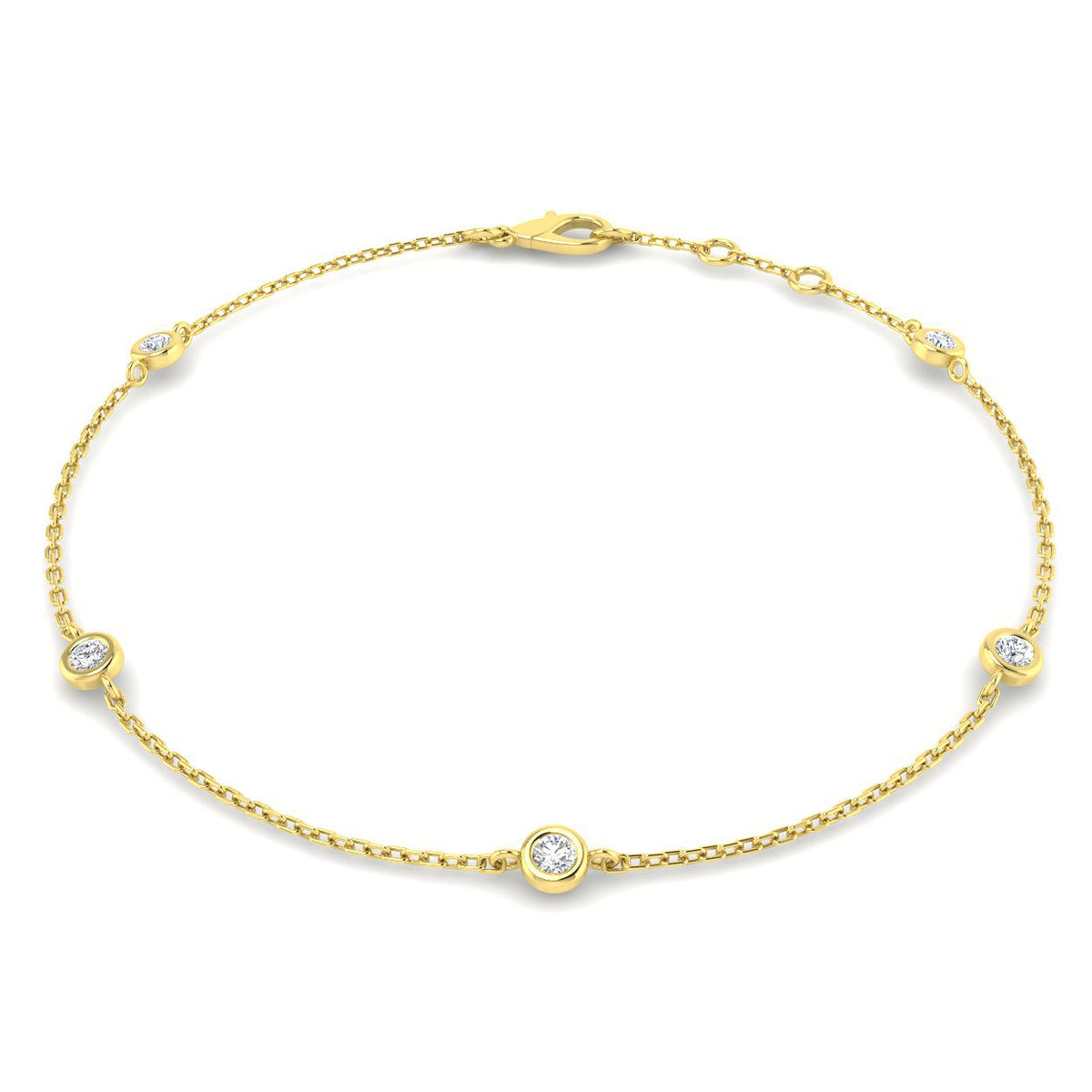 9ct Yellow Gold Round Lab Grown Diamond Bracelet 1