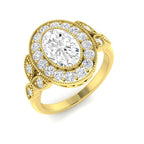 9ct Yellow Gold Oval Lab Grown Diamond Ring 1