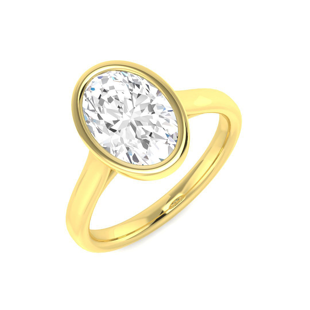 9ct Yellow Gold Oval Lab Grown Diamond Ring 1