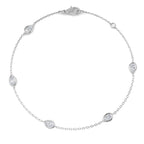 9ct White Gold Pear Lab Grown Diamond Bracelet 1