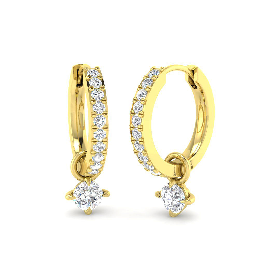 9ct Yellow Gold Round Lab Grown Diamond Earrings 1