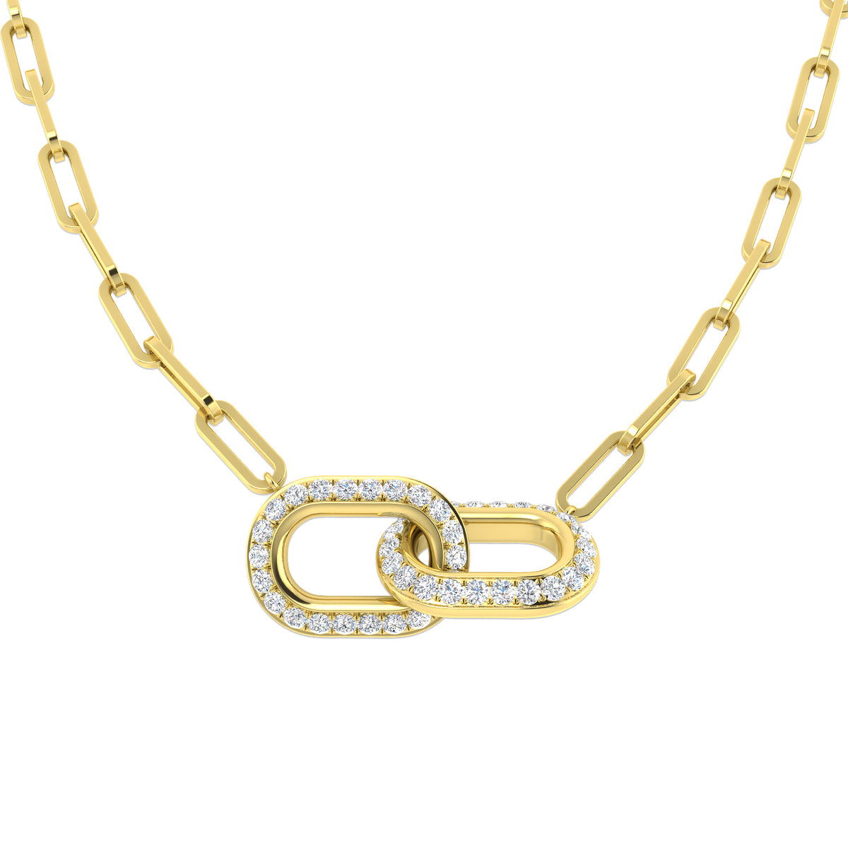 9ct Yellow Gold Round Lab Grown Diamond Necklace 1