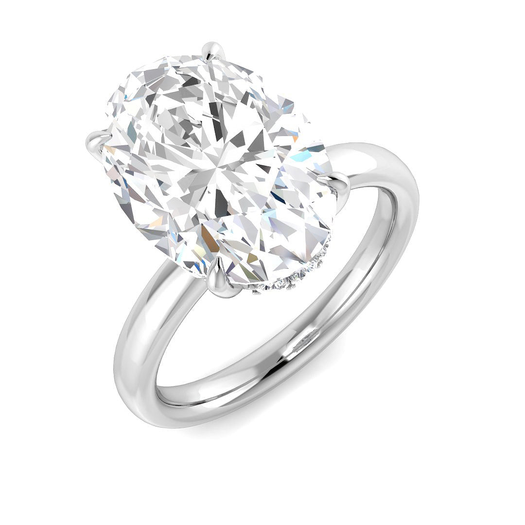 Platinum Oval Lab Grown Diamond Ring 1