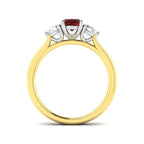 9ct Yellow Gold Oval Ruby and Diamond Ring 2