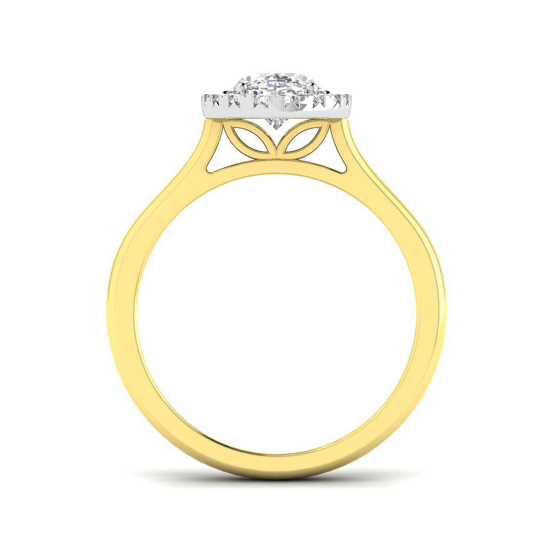 18ct Two Tone Oval Lab Grown Diamond Ring 2