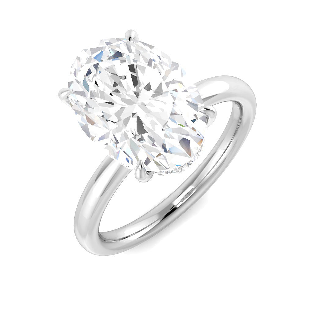 Platinum Oval Lab Grown Diamond Ring 1