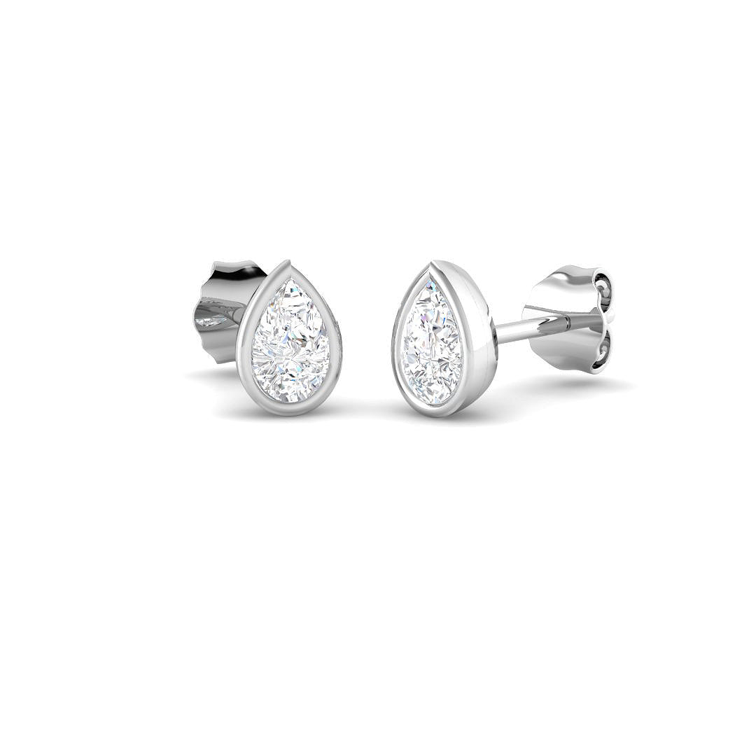 9ct White Gold Pear Lab Grown Diamond Earrings 1