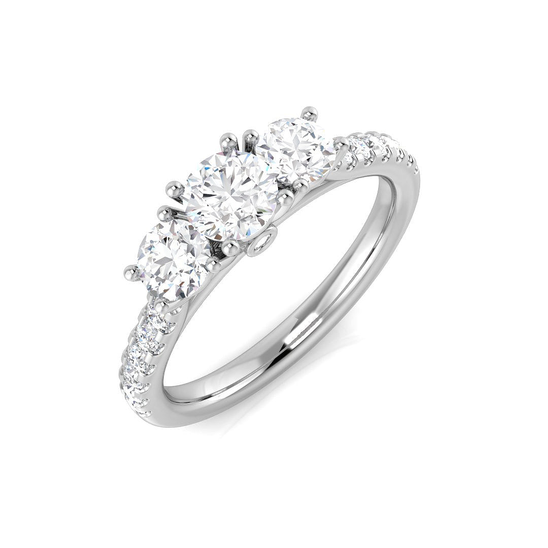 Platinum Round Lab Grown Diamond Ring 1