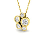 9ct Yellow Gold Round Lab Grown Diamond Pendant 1