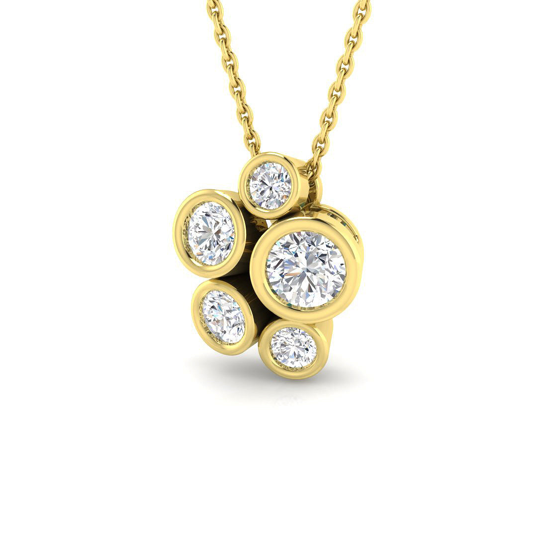 9ct Yellow Gold Round Lab Grown Diamond Pendant 1