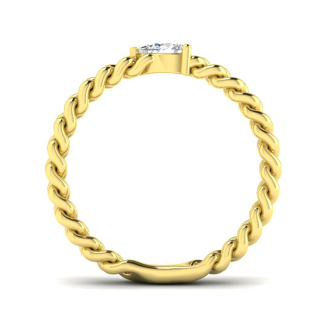9ct Yellow Gold Pear Lab Grown Diamond Ring 2