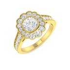 9ct Yellow Gold Cushion Diamond Ring 1
