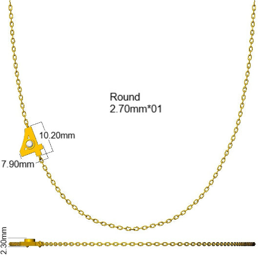 9ct Yellow Gold Round Lab Grown Diamond Necklace 2