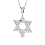 9ct White Gold Round Lab Grown Diamond Pendant 1