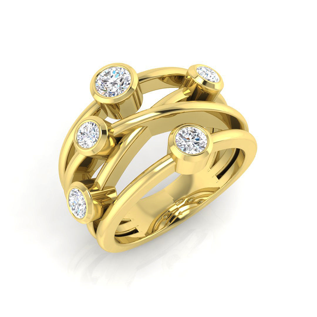9ct Yellow Gold Round Lab Grown Diamond Ring 1