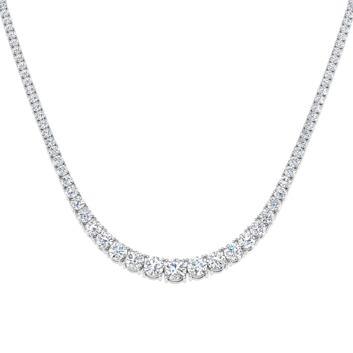 9ct White Gold Round Lab Grown Diamond Necklace 1